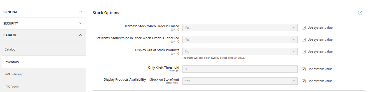 إظهار / تعطيل منتج out of stock على متجر ماجنتو 2