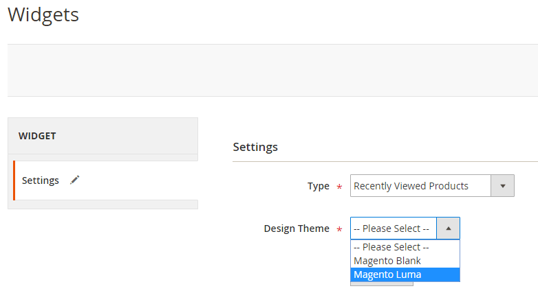 Widget Settings إظهار واجهة منتجات تم مشاهدتها مؤخرا (Recently Viewed Products) على صفحات ماجنتو 2
