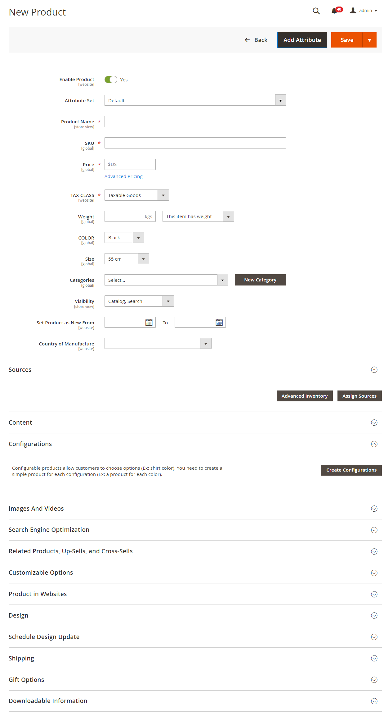 صفحة عمل المنتج (Product Workspace) فى ماجنتو 2 