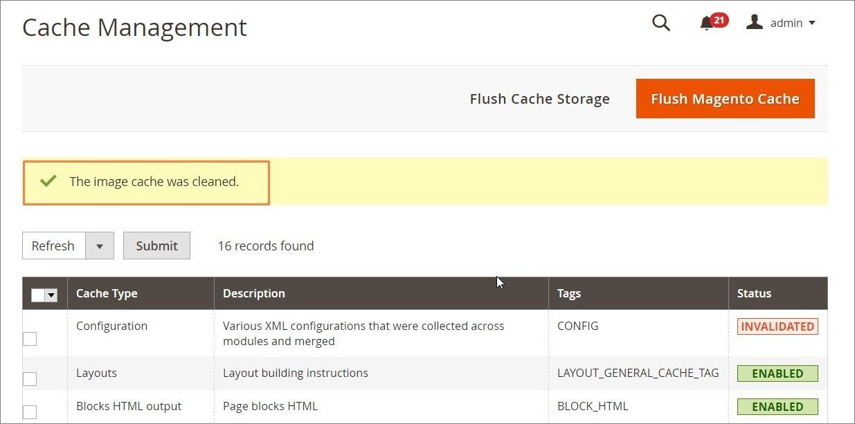 إدارة ذاكرة التخزين المؤقت (Cache Management) فى ماجنتو 2